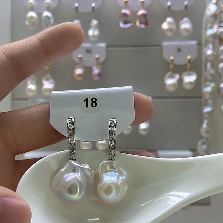 时***花颈饰淡水珍珠银S925镶嵌18