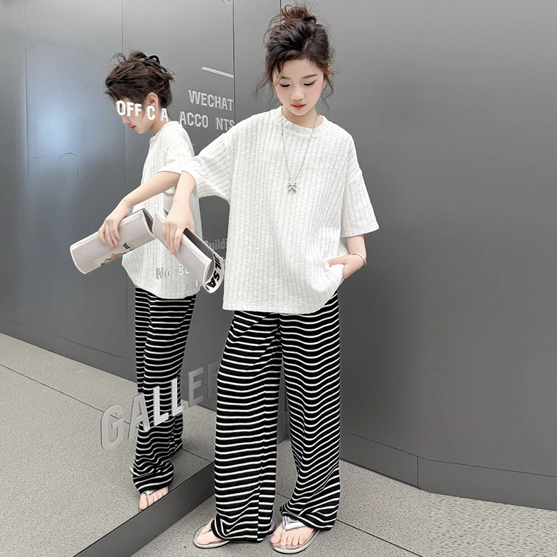 女童季套装2025新款6-12岁中大儿童小女孩洋气时尚韩版休闲两件套