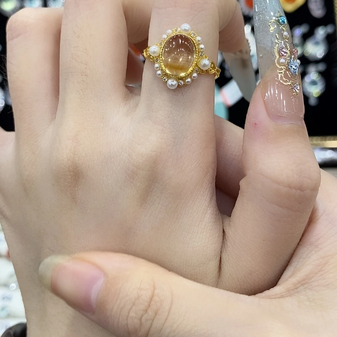 银S925镶嵌戒指黄晶