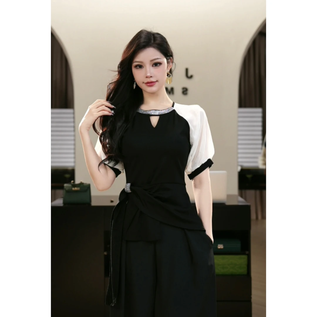 现货2025年夏季新款【Q24-X303】高级感气质洋气法式时尚衬衫上衣女