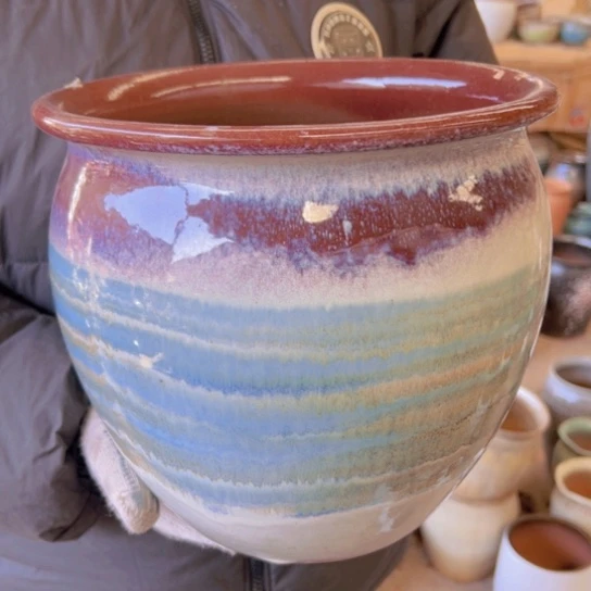 紫砂花盆高24口25————