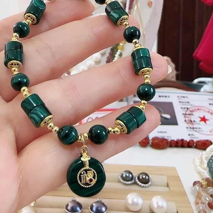 未镶嵌淡水珍珠手绳配件链子隔珠天然孔雀卡6.5左右有结构