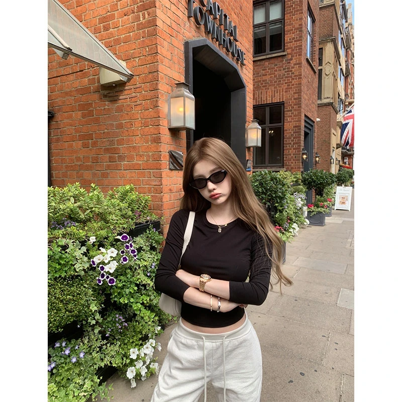 2025早秋新款白色休闲裤女显瘦百搭直筒裤配简约收腰上衣两件套