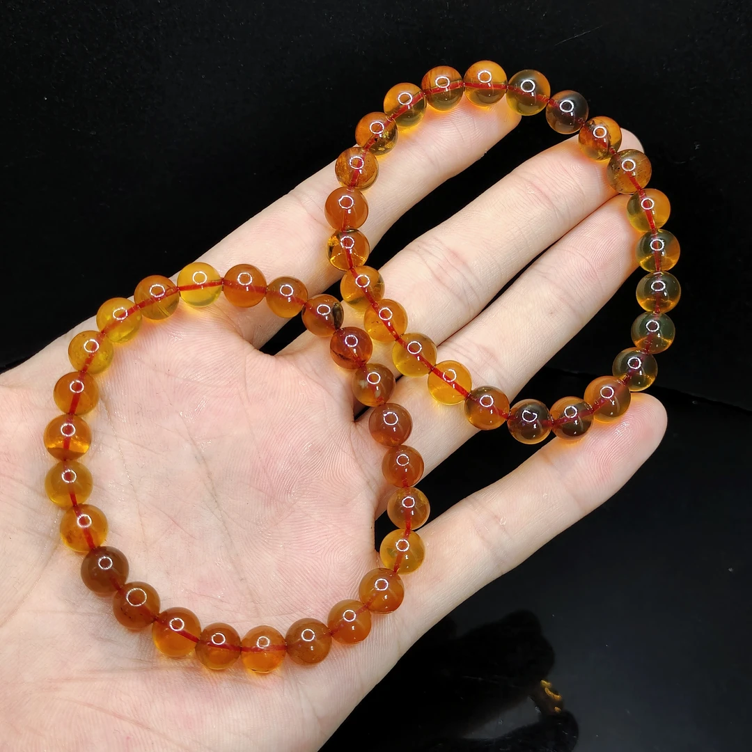 【老三珠宝】血红茶琥珀单圈手串GS【多样性发其一】约7mm+