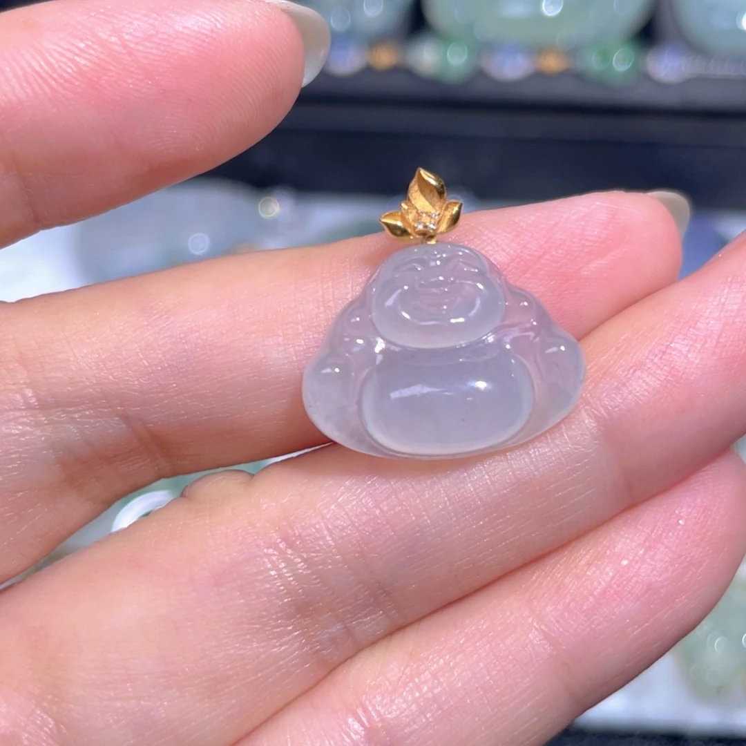 颈饰18K金镶嵌翡翠翡翠