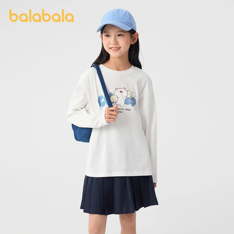 【miiiiichan联名】巴拉巴拉休闲童装女童长袖T恤2025春装儿童上衣