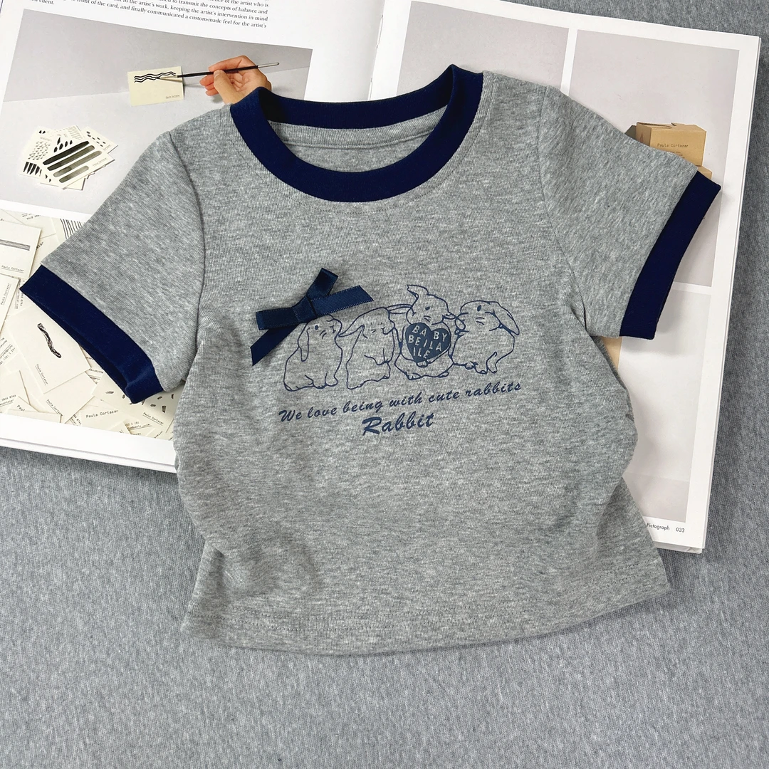 【卡通短袖亲子T恤 小乐妈咪】婴儿装男女童T恤休闲宝宝短袖TE16