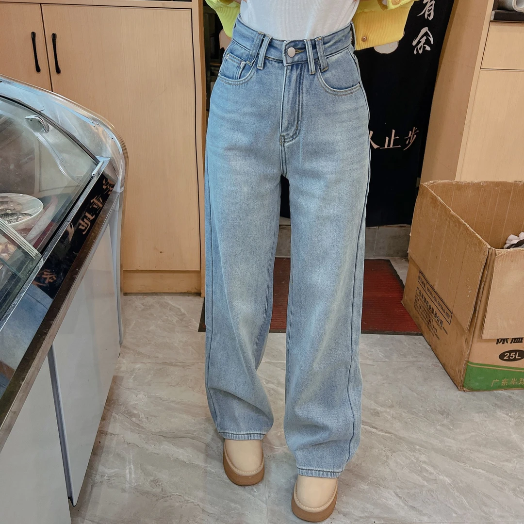 牛仔裤宽松阔腿裤2025高腰网红女春款新款简约薄款高腰显瘦子时尚