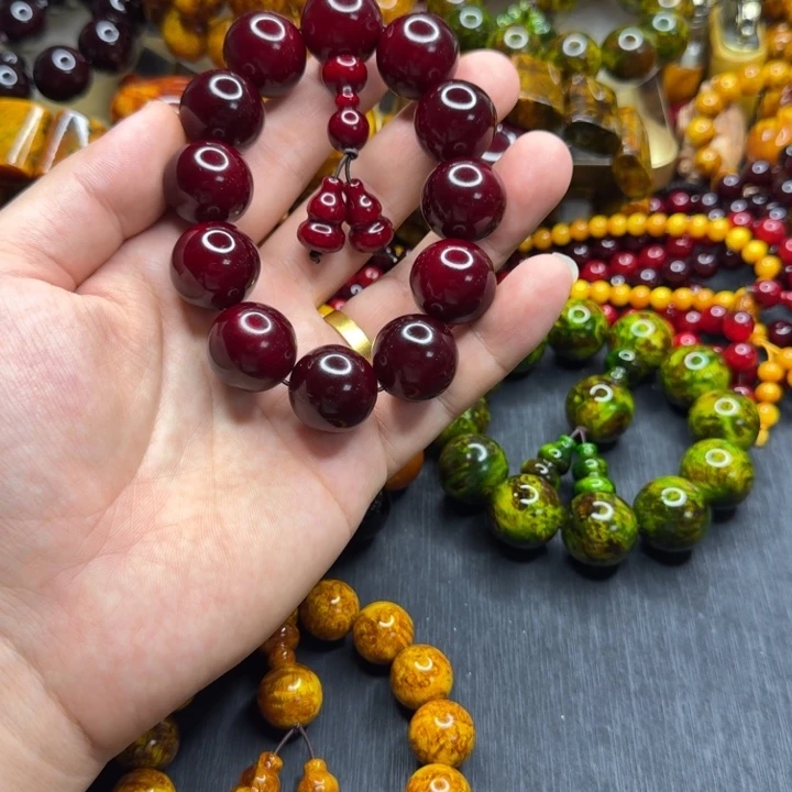 松木琥珀木文玩手串