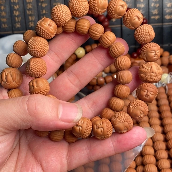 稍***可猴头核桃手串911吞噬 佛单圈加金蝉