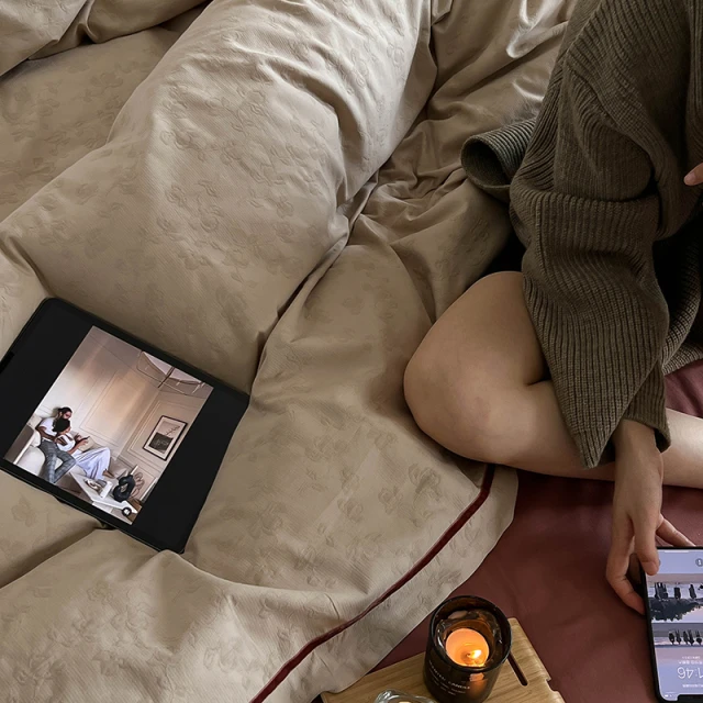 【旗舰正品】野兽派高端100支双股贡缎磨毛四件套 保暖立体浮雕提