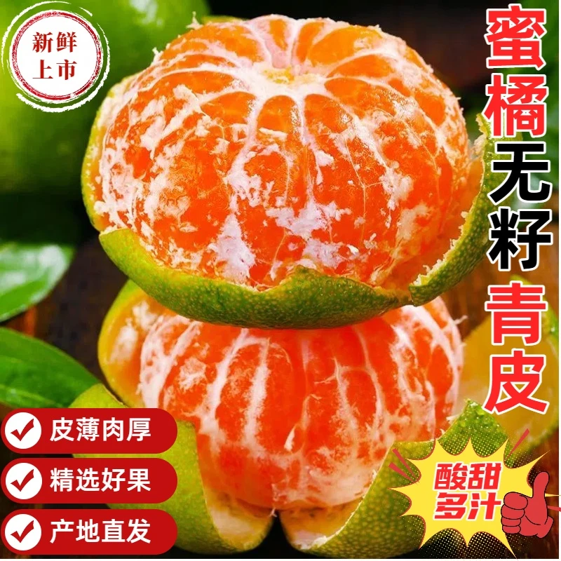 【酸甜多汁】正宗蜜橘青皮无籽橘子皮薄肉厚应季水果孕妇新鲜采摘