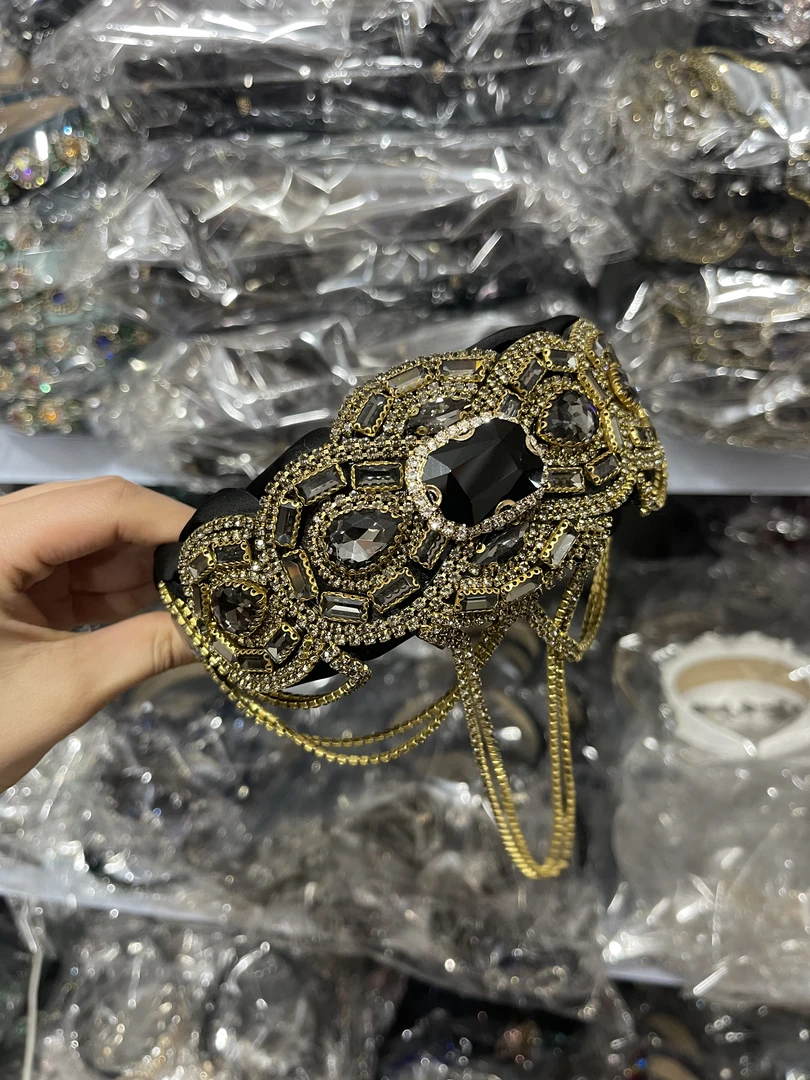 重工满钻神秘紫水钻流苏发箍AZ649