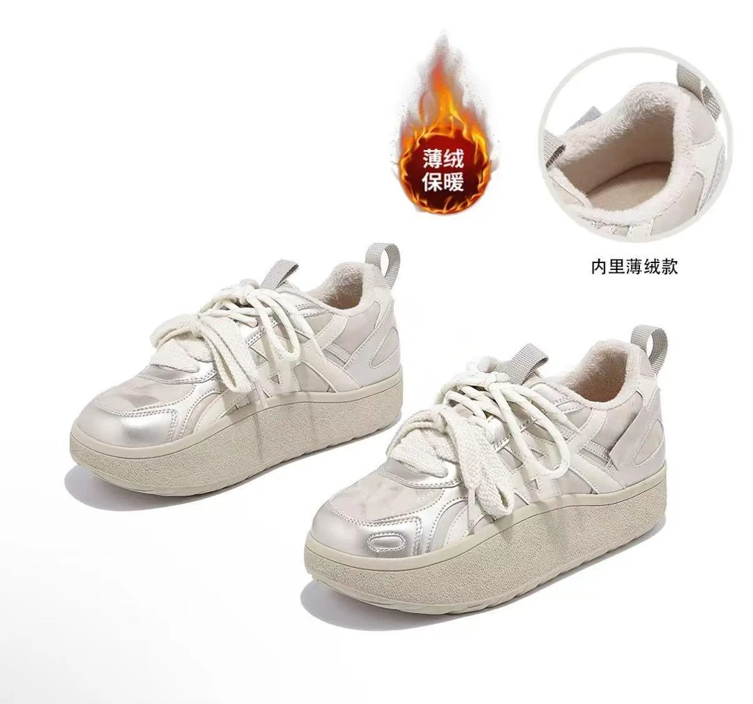 德训鞋女款爆款2025新款冬季复古加绒休闲鞋运动百搭轻便舒适女鞋