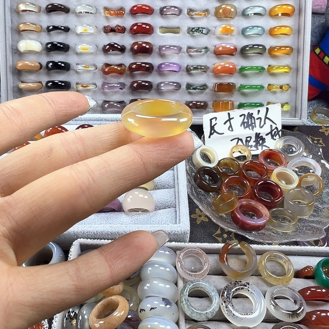 用***8玛瑙/玉髓未镶嵌戒指A6不退换16.9港14