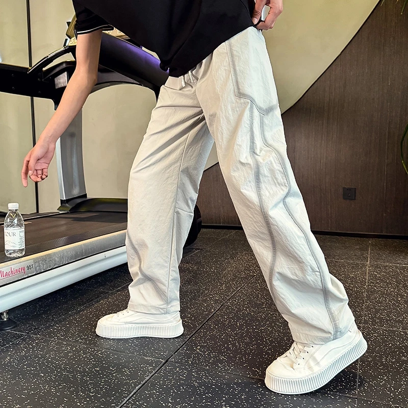 春夏季裤子男潮牌速干直筒裤宽松男裤2025新款潮流百搭痞帅休闲裤