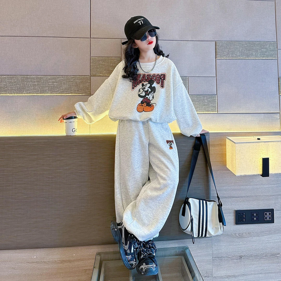 女童卫衣套装春秋款2025新款儿童休闲运动服女孩大童秋装韩系衣服