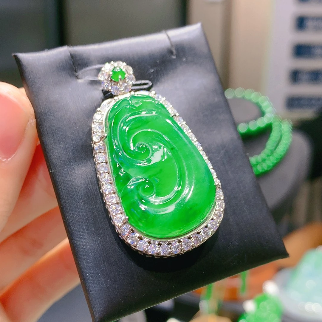 翡翠颈饰银S925镶嵌5甄选qj