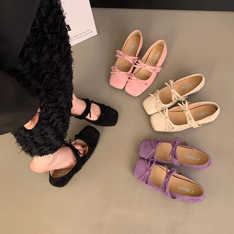 内增高方头粉色玛丽珍单鞋女鞋子2025新款春季复古法式温柔晚晚鞋