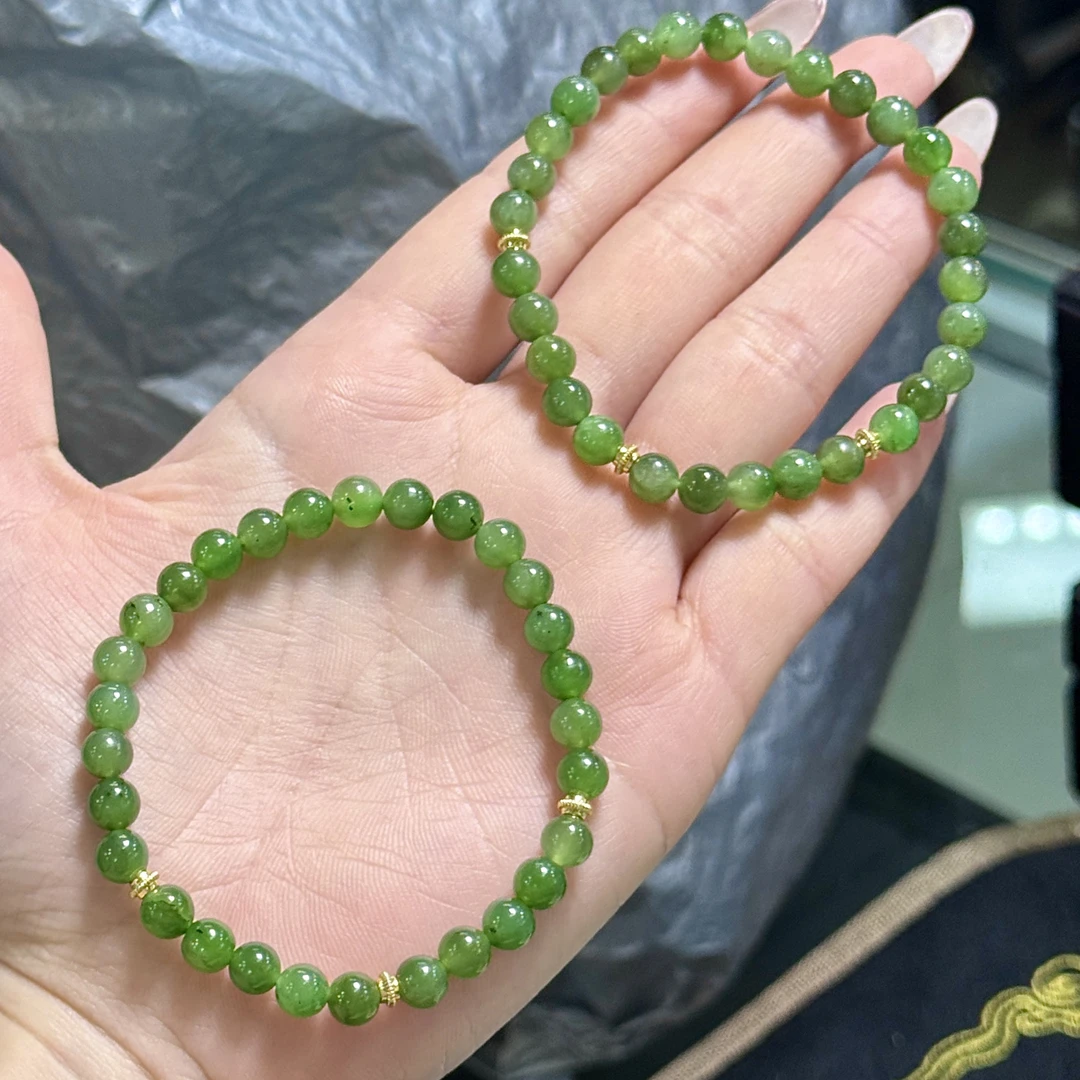 【CH】和田玉碧玉DIY手串-约6mm（多样性发其一）