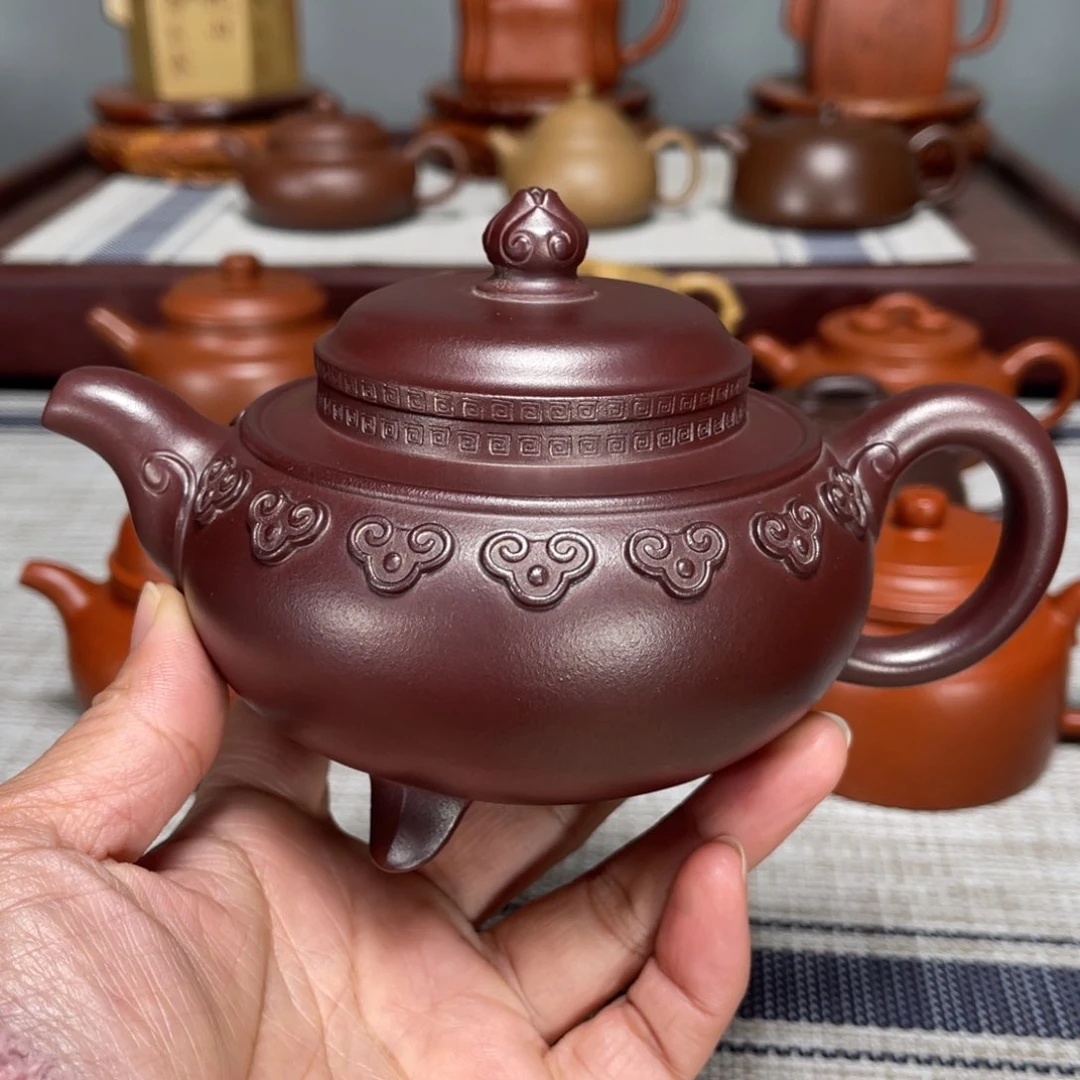 紫砂茶壶阿*石红云肩如意280cc