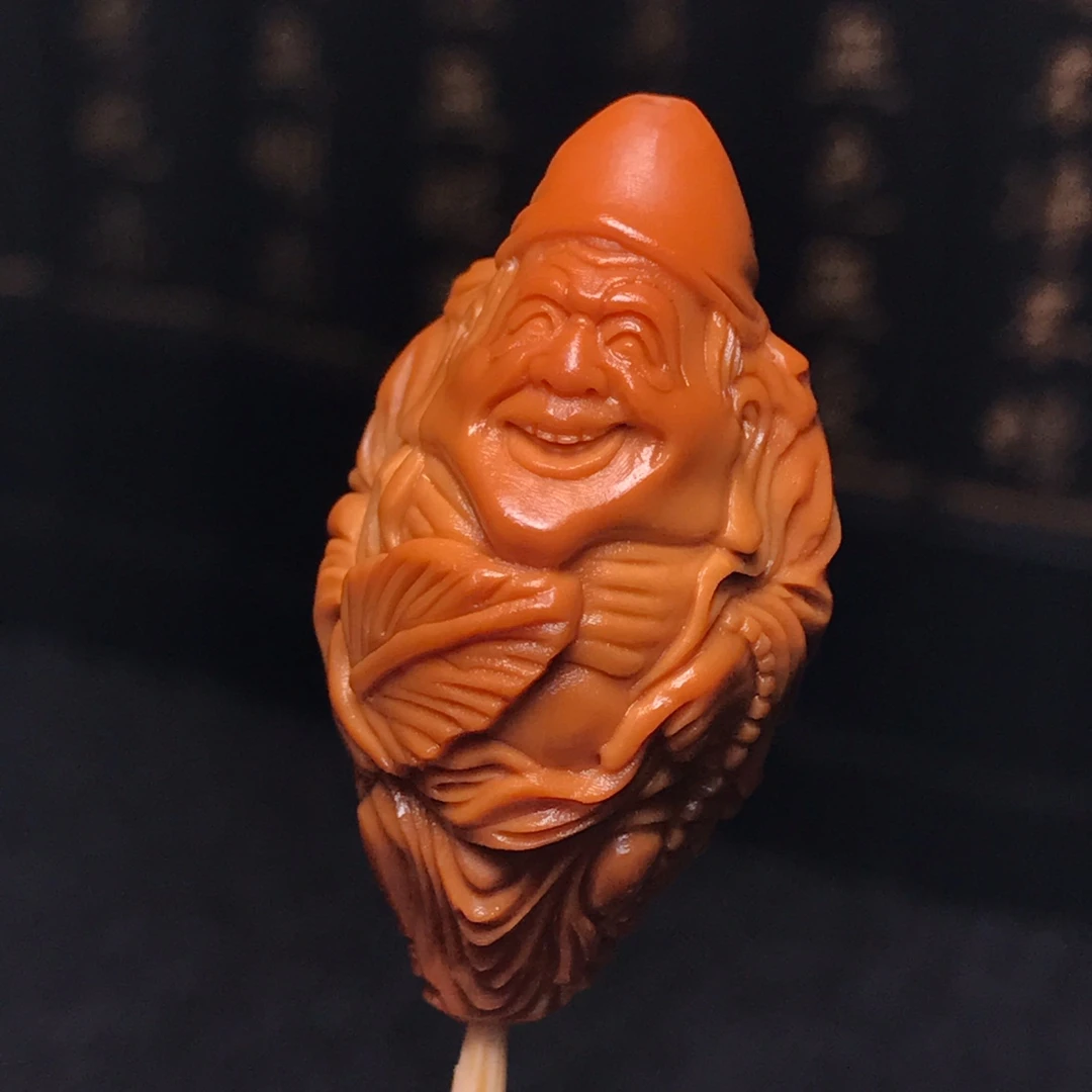 橄榄核纯手工雕刻济公单籽手机挂件吊坠车钥匙挂坠男女文玩手把件