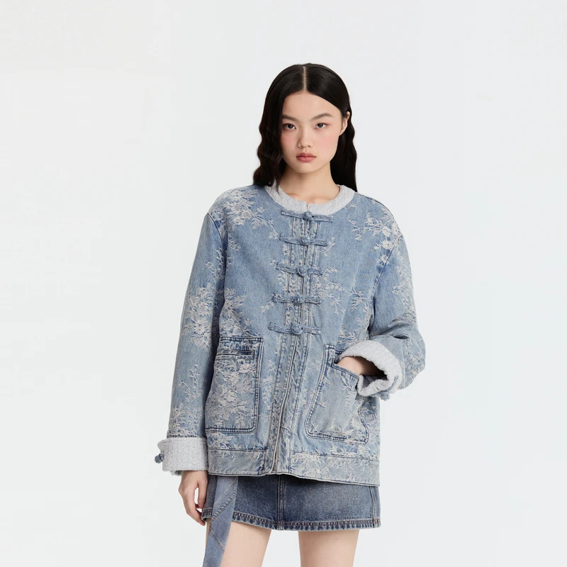 【新中式】REVAN芮范新中式盘扣牛仔羽绒服RM90502079