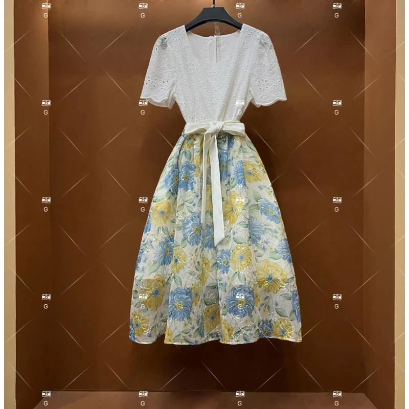 【M】春夏丨设计师轻奢气质印花女士连衣裙 GS-55083