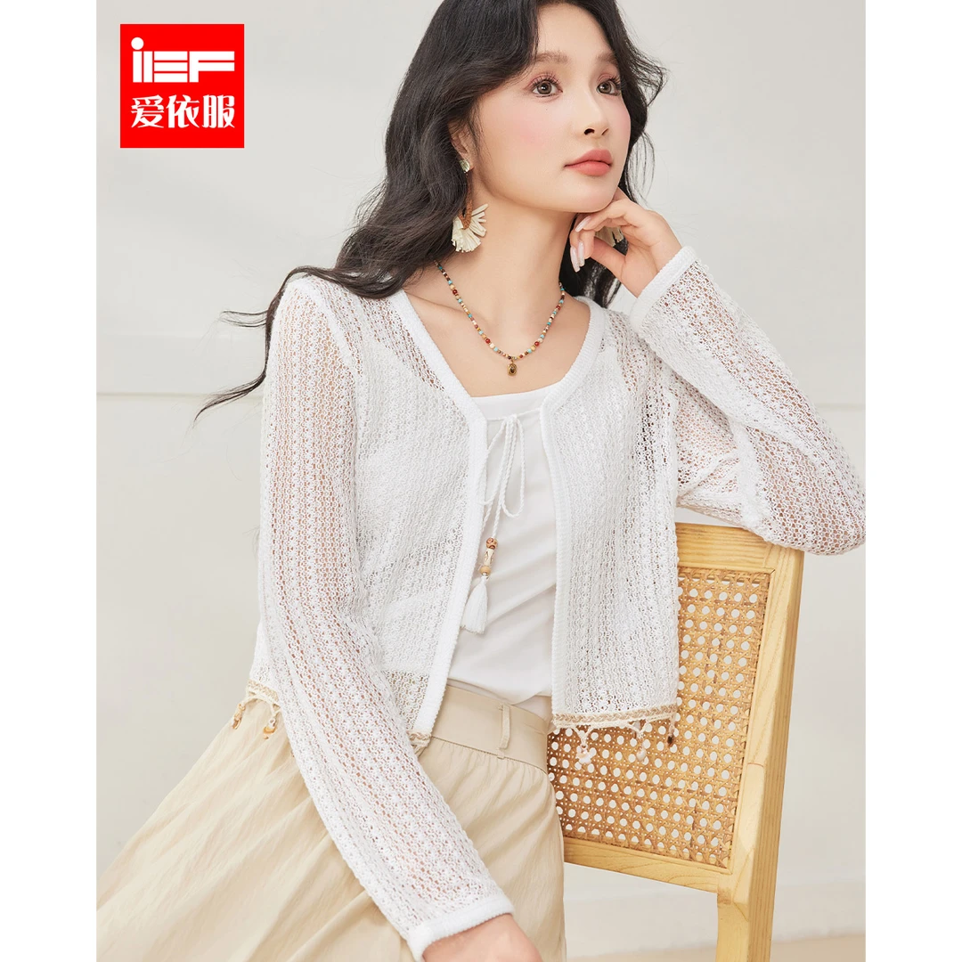 IEF/爱依服2025夏季新款法式波西米亚度假风短款百搭外披上衣