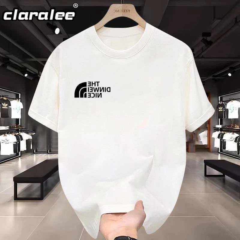 潮牌高档印花纯棉短袖T恤男士夏季运动休闲圆领宽松情侣百搭半袖