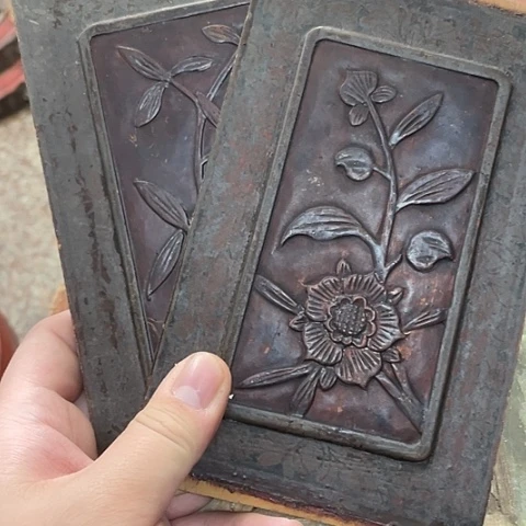 香榧木风*乱2个孤品木雕20