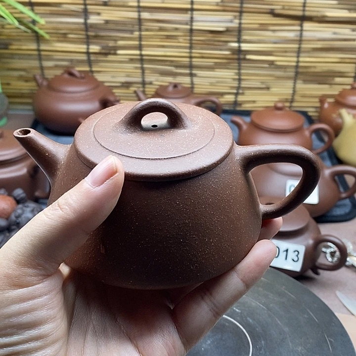 茶壶紫砂原矿红降坡紫砂茶壶