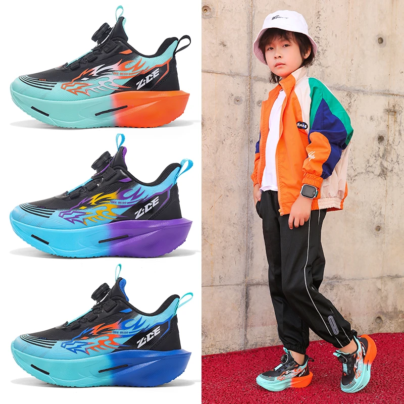 迪仔米熊2025潮款男童鞋子秋冬皮面防水儿童专业跑鞋男童运动鞋子