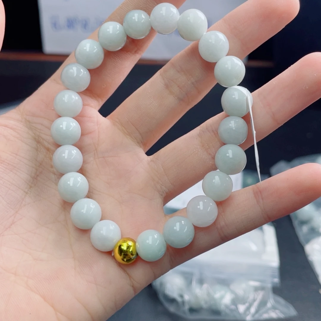 未镶嵌定制翡翠珠串9.5