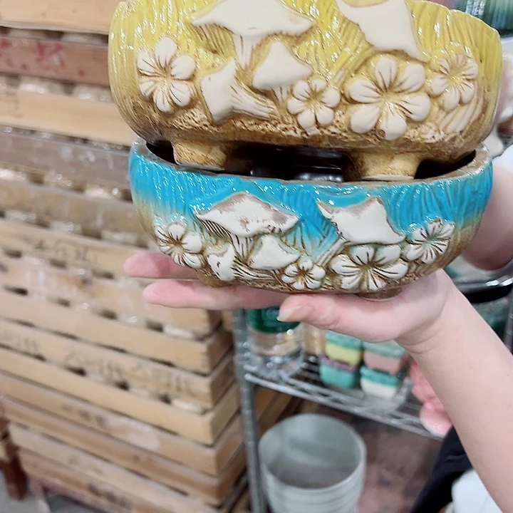 有孔，凑单福利满10元发货陶瓷多肉花盆！