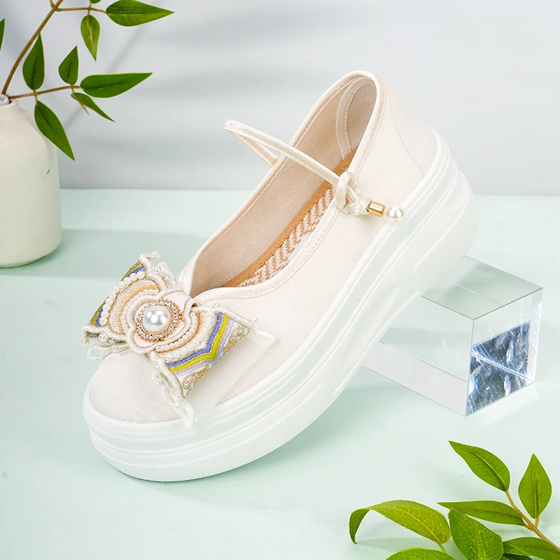 {蝴蝶结}厚底鞋单鞋网红居家百搭厚底1913-89