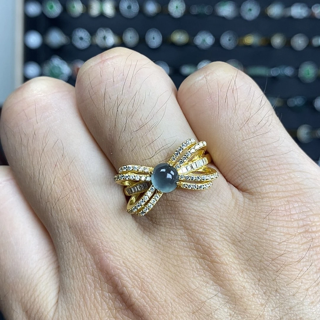 银S925镶嵌戒指翡翠