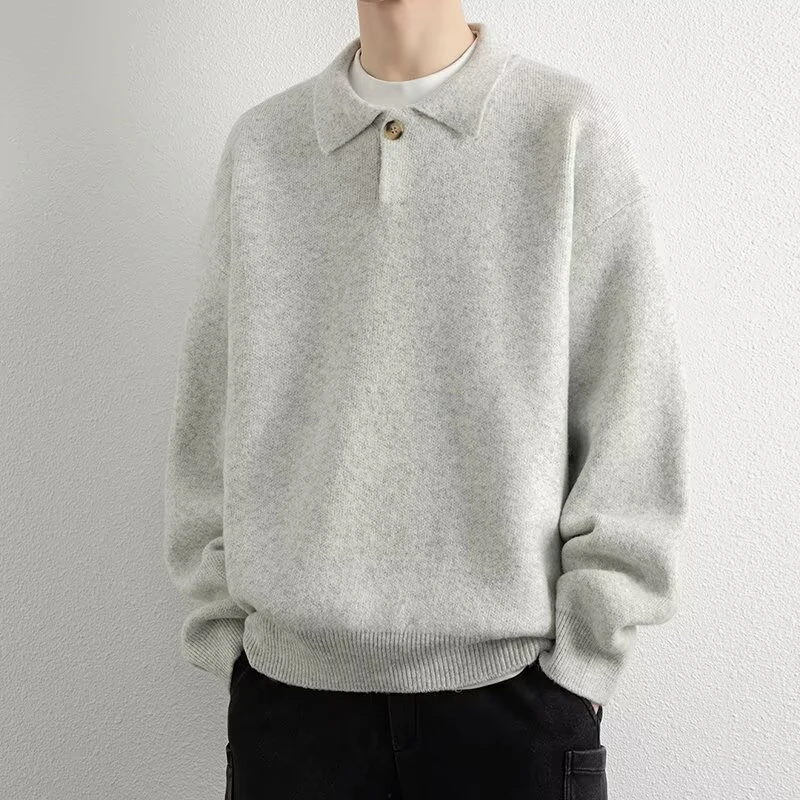 休闲百搭男士秋冬潮流时尚针织衫毛衣长袖圆领纯色打底衫韩版加厚