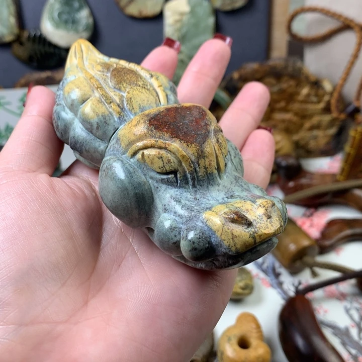 岫岩河磨玉（透闪石质玉）手把未镶嵌