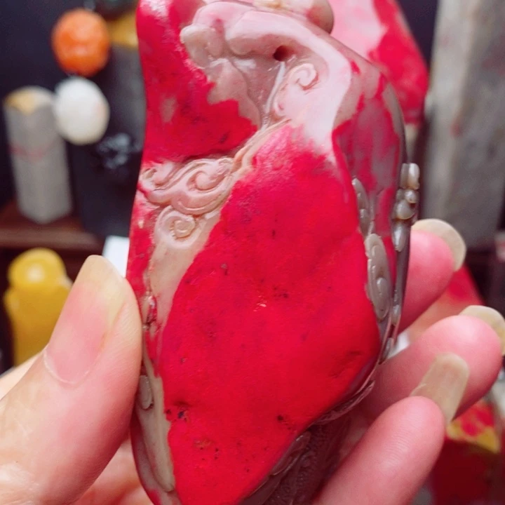 鸡血石鸡血石手把