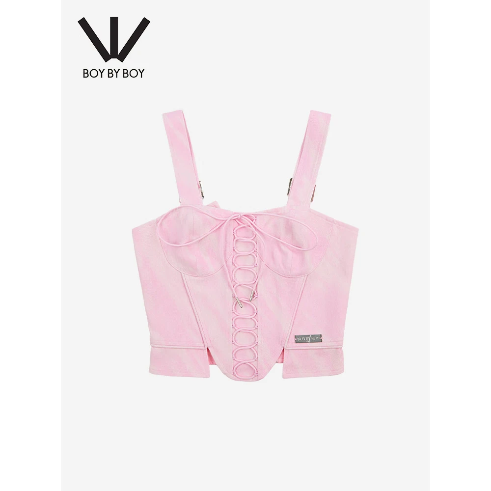 BOY BY BOY潮牌女装吊带2025夏季修身短款绑带女士背心W47010