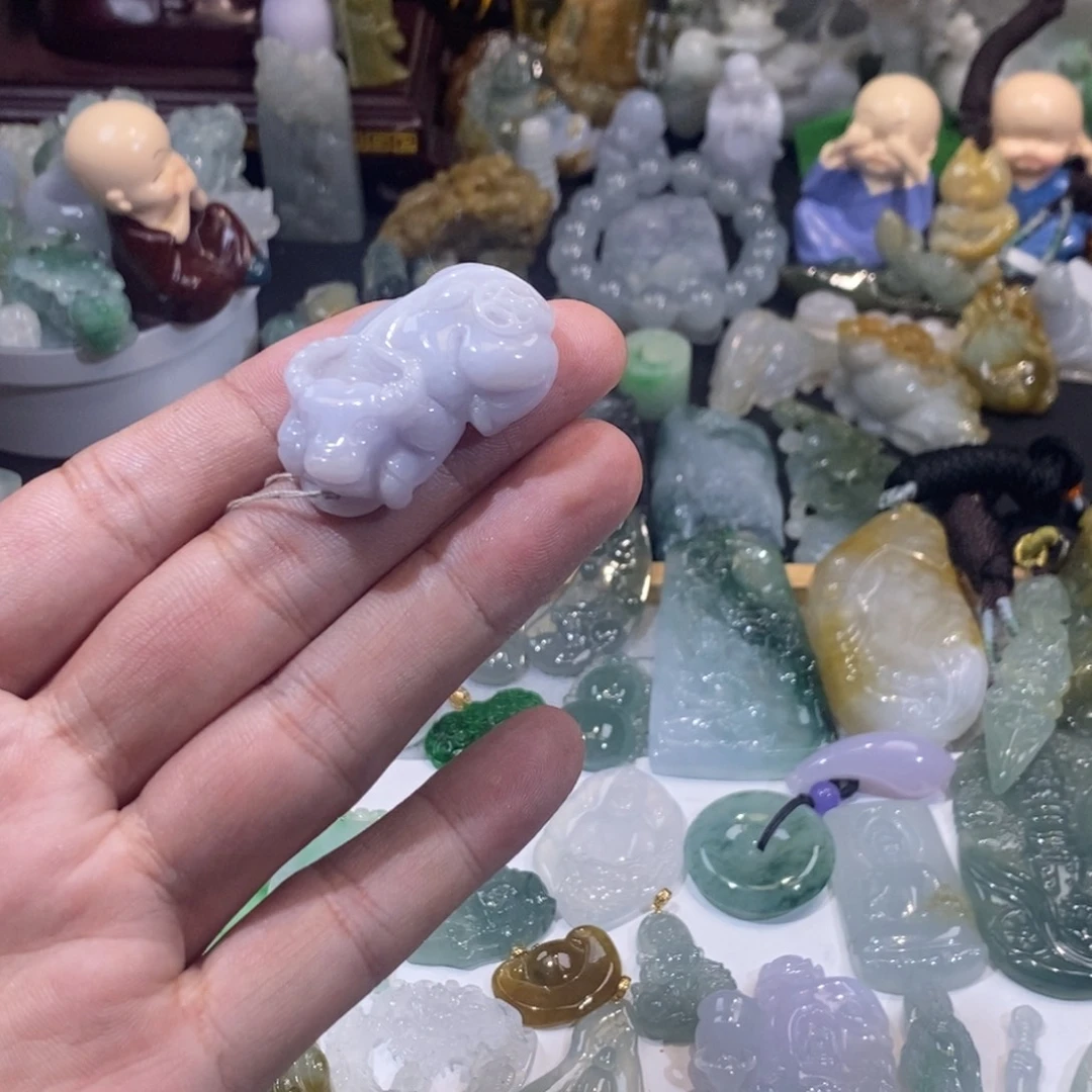 翡翠未镶嵌吊坠(不含链)紫牛