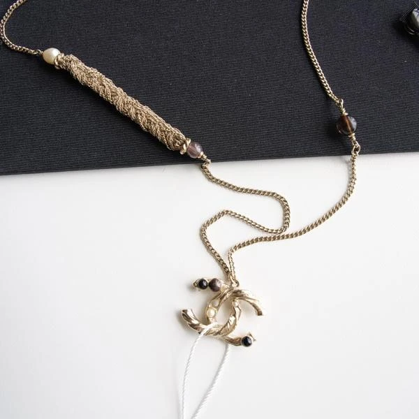 Chanel双c吊坠麻花项链