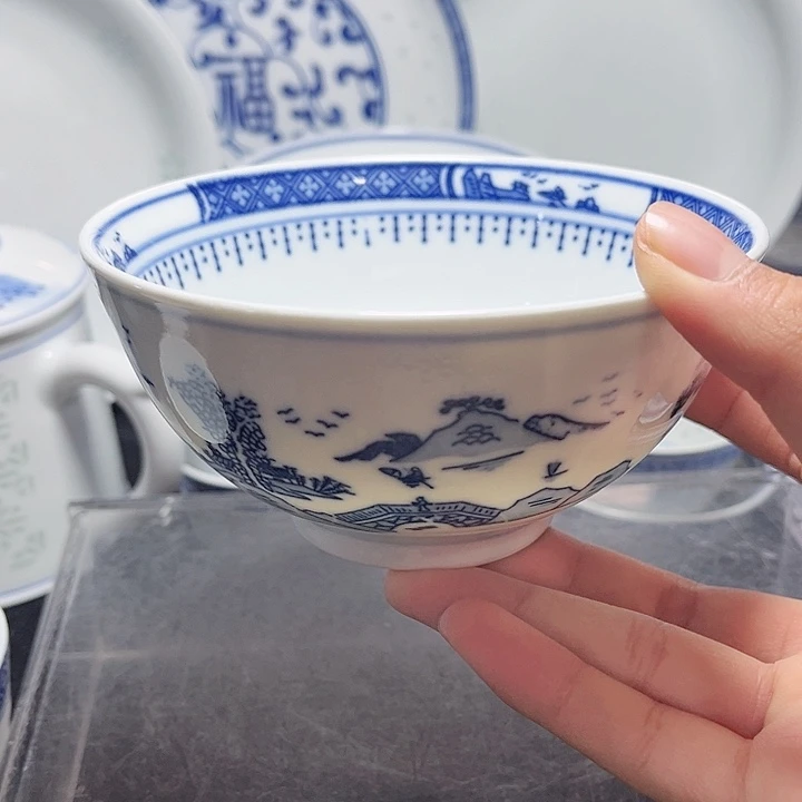 碗青花梧桐五寸饭碗