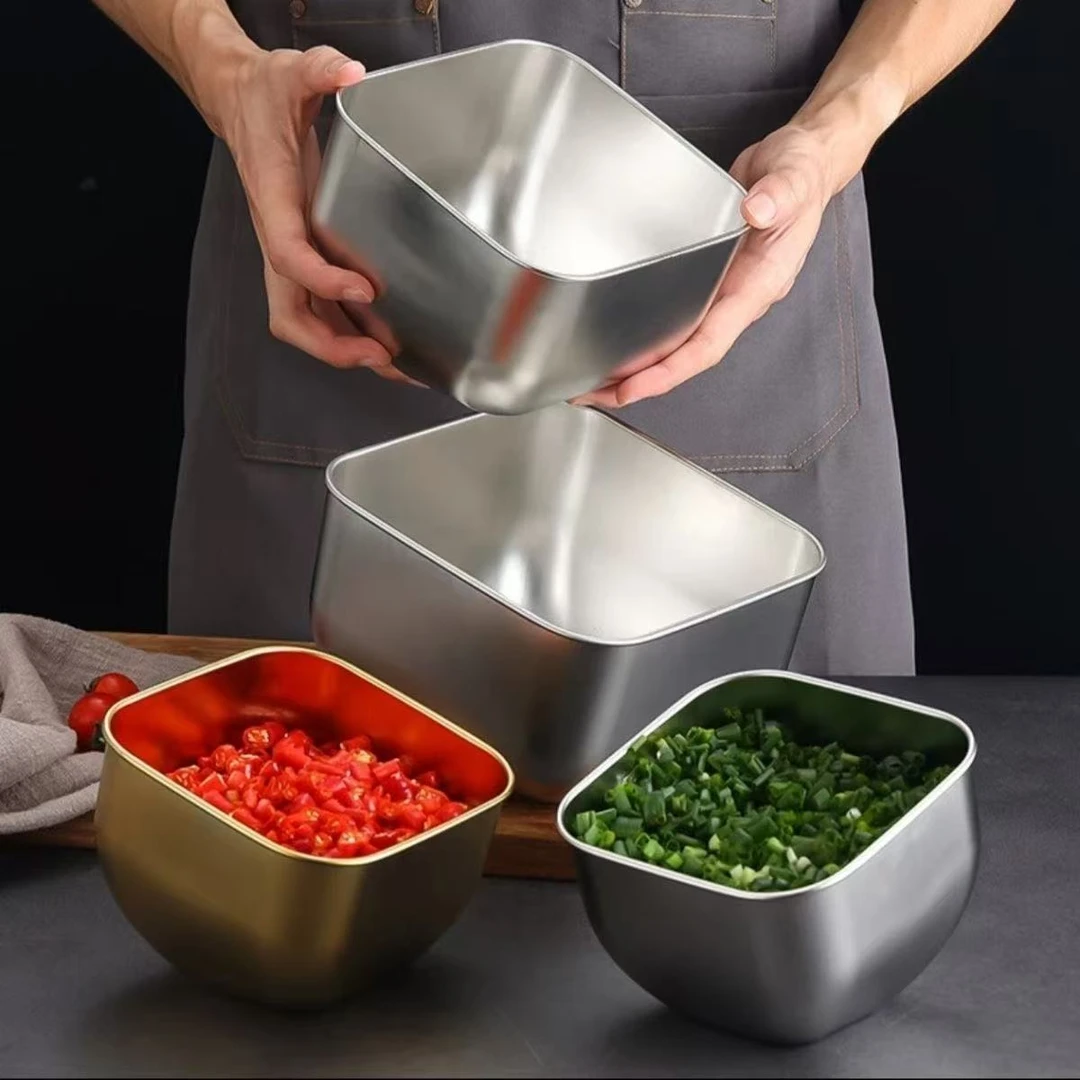 斜口碗调料碗不锈钢生菜碗烤肉店火锅店装放生菜蔬菜青菜碗配料罐