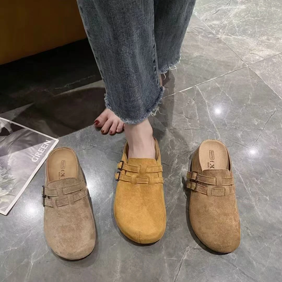 厚底女款外穿新款春季一脚蹬百搭懒人包头拖鞋73305