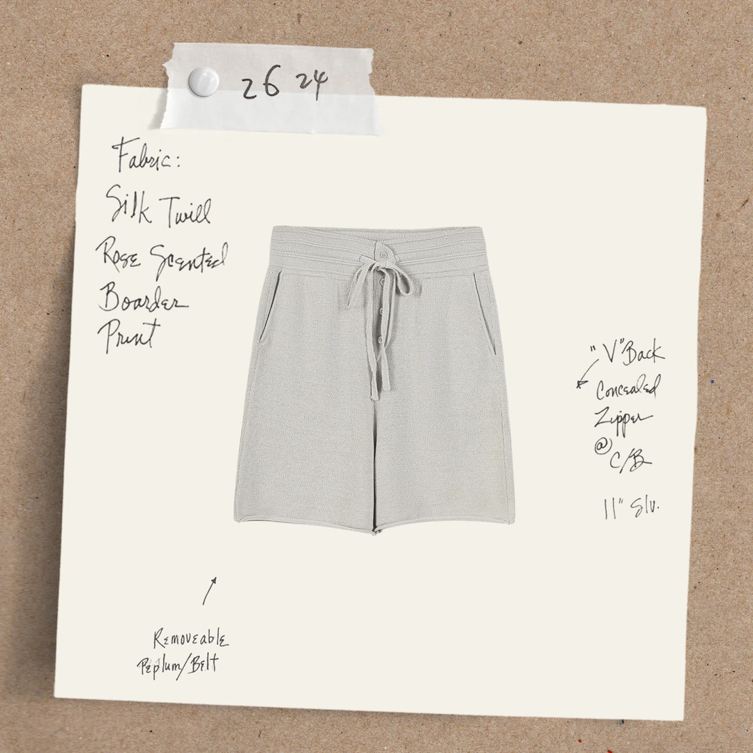 【地中海】老钱风针织棉纱线定染茶白色女装抽绳夏季休闲短裤8141