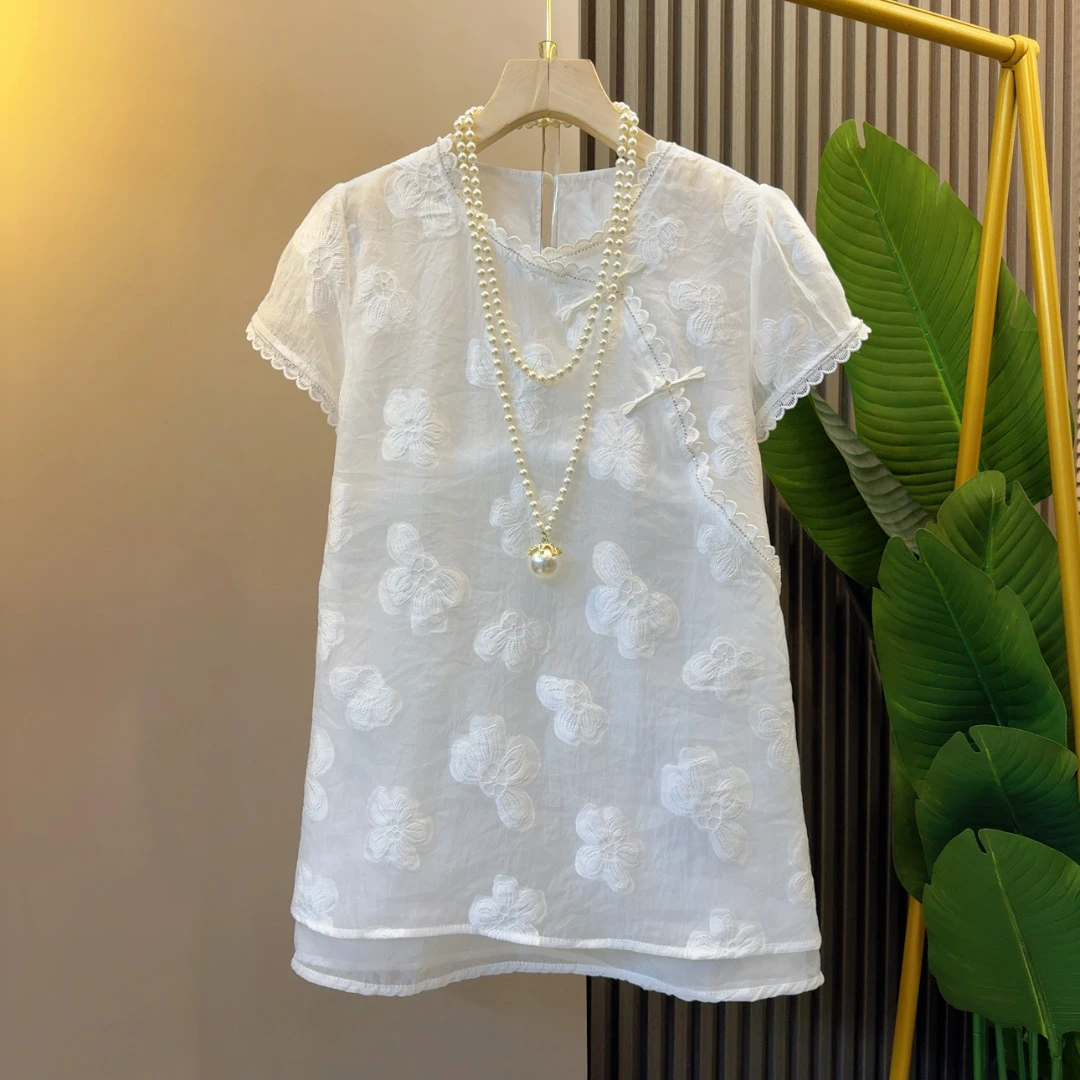 洋气时髦新中式设计感小众百搭小衫衣长66左右