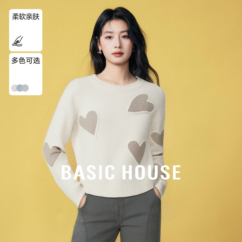 【芋总专属】Basic House/百家好印花休闲针织毛衣B06245I8062