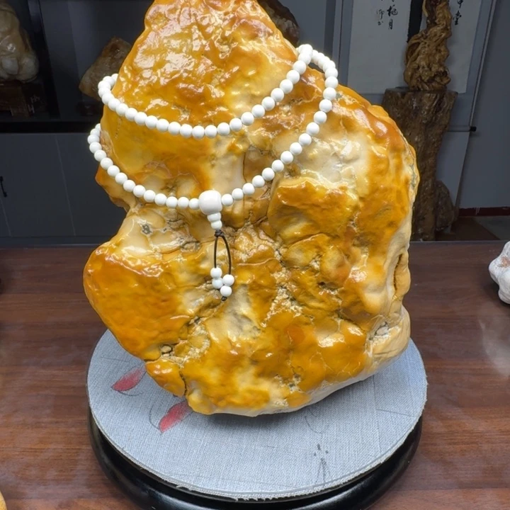 二***爷有机玻璃藏瓷+象牙玉珠子